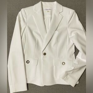 Calvin Klein White Pants Suit Jacket Size 4